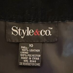 Style & Co. Black Leather skirt